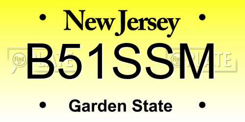 B51SSM New Jersey License Plate
