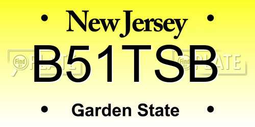 B51TSB New Jersey License Plate