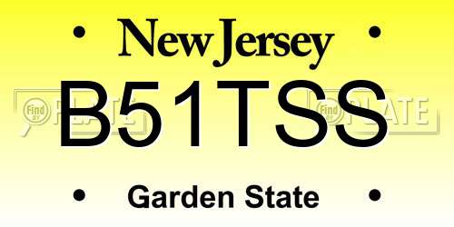 B51TSS New Jersey License Plate