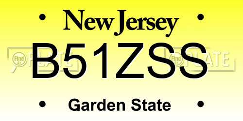 B51ZSS New Jersey License Plate