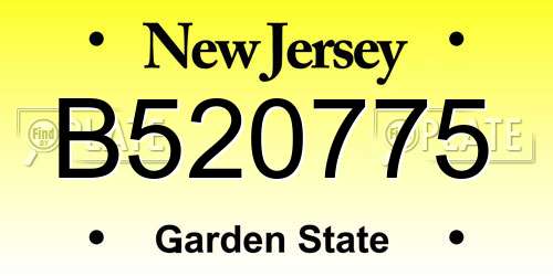 B520775 New Jersey License Plate