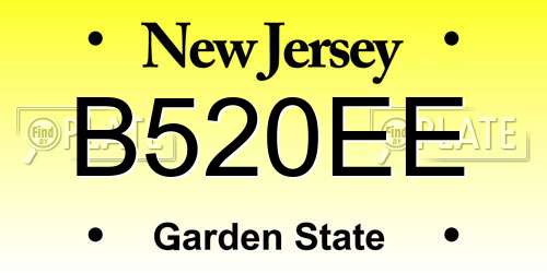 B520EE New Jersey License Plate