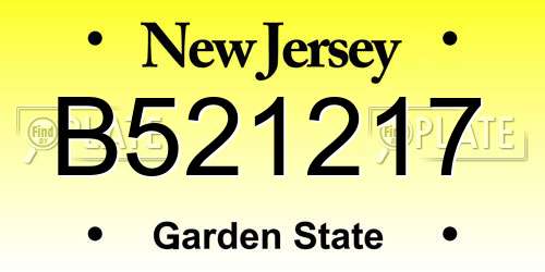 B521217 New Jersey License Plate