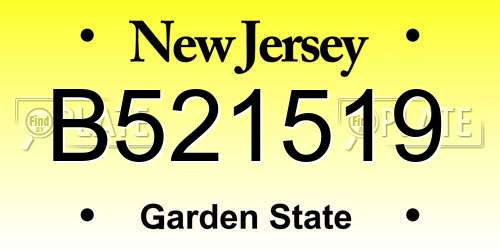 B521519 New Jersey License Plate