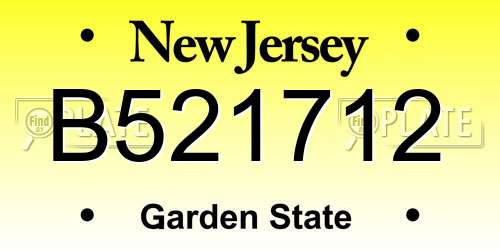 B521712 New Jersey License Plate