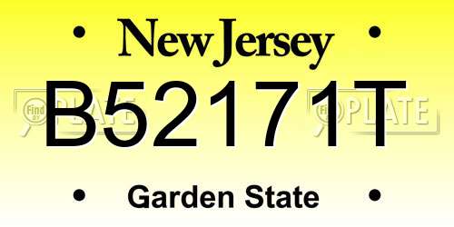 B52171T New Jersey License Plate