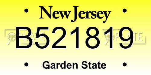 B521819 New Jersey License Plate