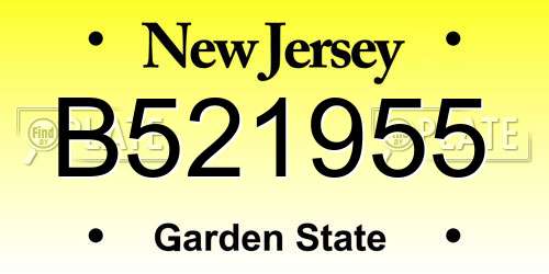 B521955 New Jersey License Plate