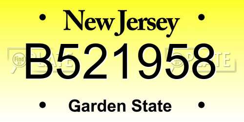 B521958 New Jersey License Plate
