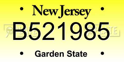 B521985 New Jersey License Plate