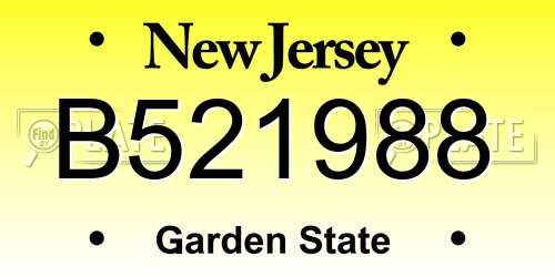 B521988 New Jersey License Plate