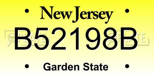 B52198B New Jersey License Plate
