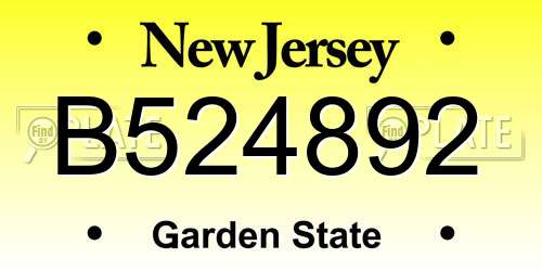 B524892 New Jersey License Plate