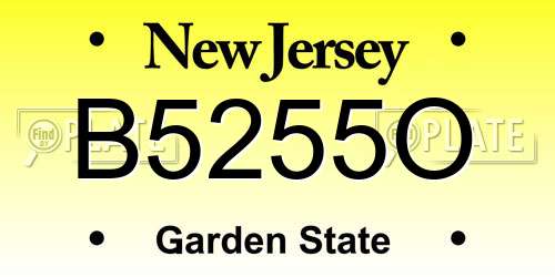 B5255O New Jersey License Plate