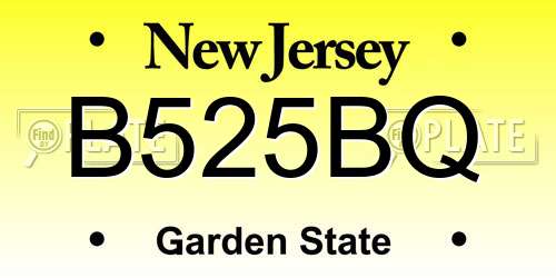 B525BQ New Jersey License Plate