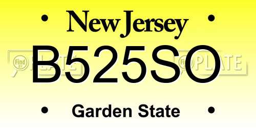 B525SO New Jersey License Plate