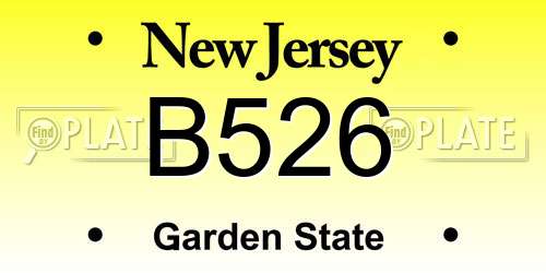 B526 New Jersey License Plate