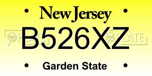 B526XZ New Jersey License Plate