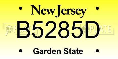 B5285D New Jersey License Plate