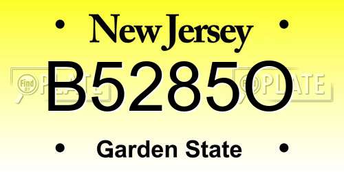 B5285O New Jersey License Plate