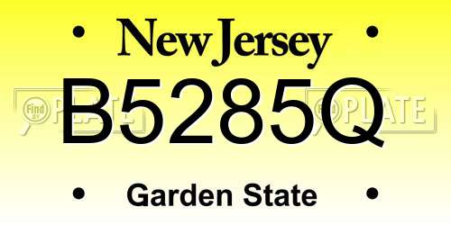 B5285Q New Jersey License Plate