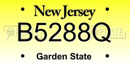 B5288Q New Jersey License Plate