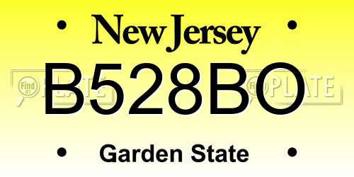 B528BO New Jersey License Plate