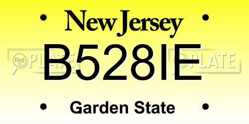B528IE New Jersey License Plate