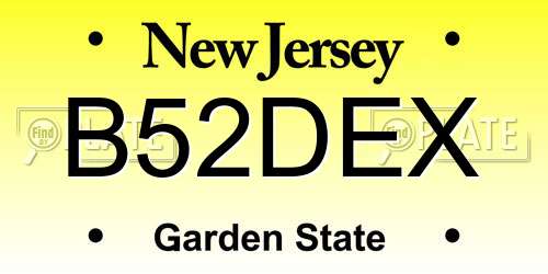 B52DEX New Jersey License Plate