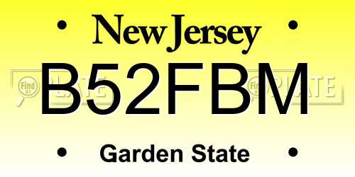 B52FBM New Jersey License Plate