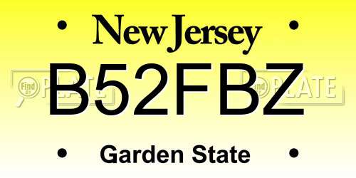 B52FBZ New Jersey License Plate