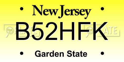 B52HFK New Jersey License Plate
