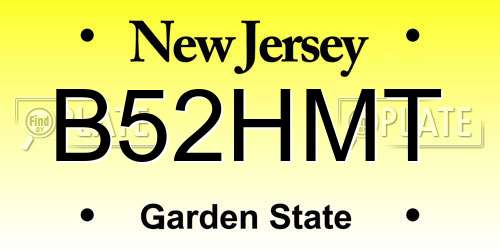 B52HMT New Jersey License Plate