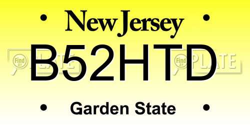 B52HTD New Jersey License Plate
