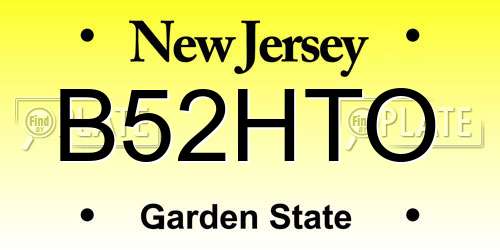 B52HTO New Jersey License Plate
