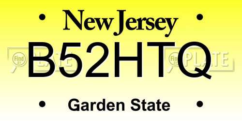 B52HTQ New Jersey License Plate