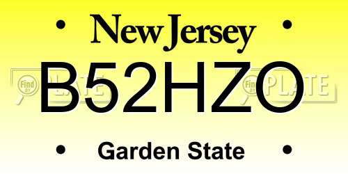 B52HZO New Jersey License Plate