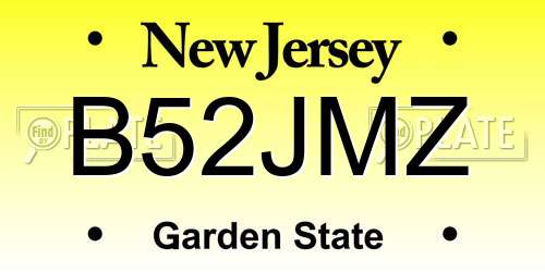 B52JMZ New Jersey License Plate