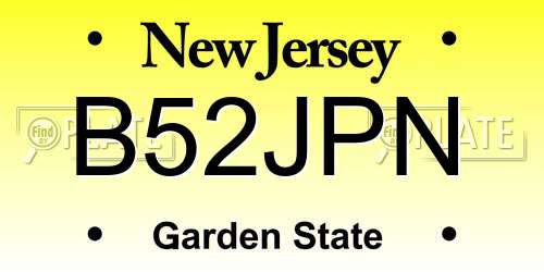 B52JPN New Jersey License Plate