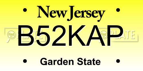 B52KAP New Jersey License Plate