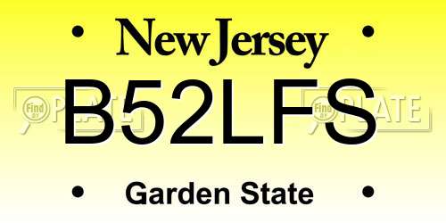 B52LFS New Jersey License Plate