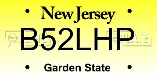 B52LHP New Jersey License Plate