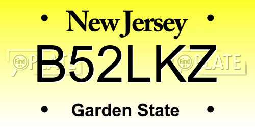 B52LKZ New Jersey License Plate