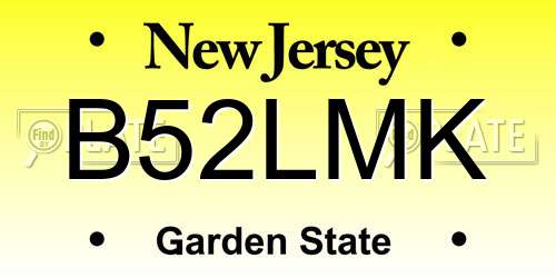 B52LMK New Jersey License Plate