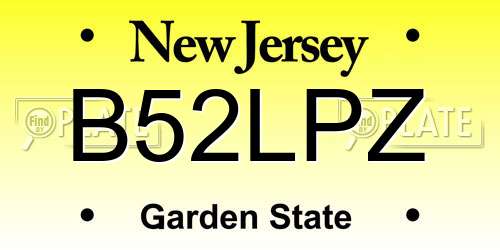 B52LPZ New Jersey License Plate