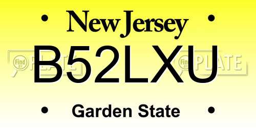 B52LXU New Jersey License Plate