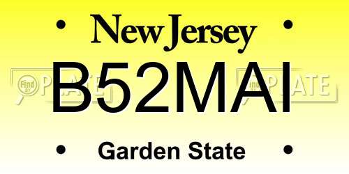 B52MAI New Jersey License Plate
