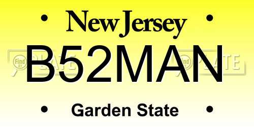 B52MAN New Jersey License Plate