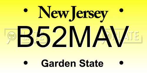 B52MAV New Jersey License Plate