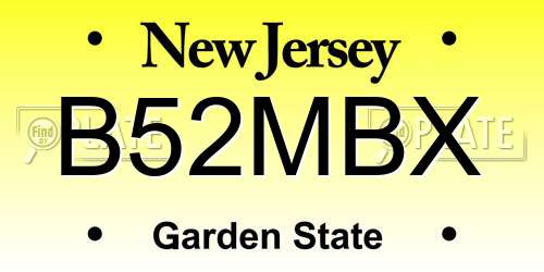B52MBX New Jersey License Plate